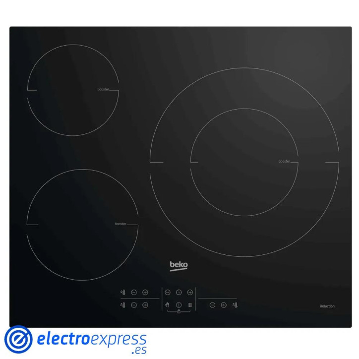VITROCERAMICA DIGITAL BEKO HII63205MT 3FUEGOS INDUCCION BISELADA 32CMS