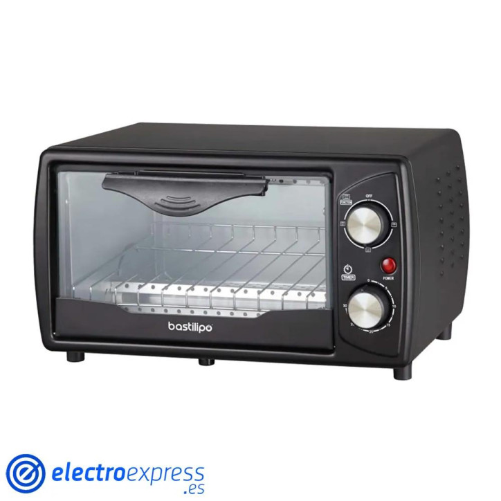 HORNO SOBREMESA BASTILIPO TURIN 9LITROS 800WATIOS NEGRO CON BANDEJA REJILLA AUTOEXTRAIBLE HORNO SOBREMESA BASTILIPO TURIN 9LITROS 800WATIOS NEGRO CON BANDEJA REJILLA AUTOEXTRAIBLE