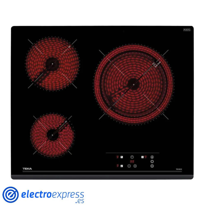 VITROCERAMICA DIGITAL TEKA TZ6315 3FUEGOS BISELADA 60X51 VITROCERAMICA DIGITAL TEKA TZ6315 3FUEGOS BISELADA 60X51