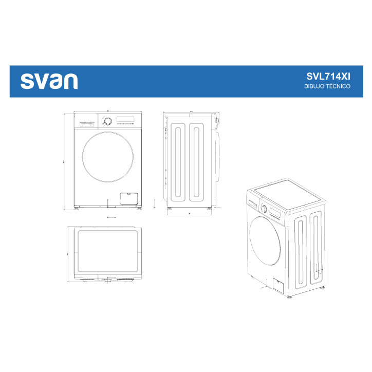 LAVADORA SVAN SL7200FDX INOX 7KG 1400RPM AF DISPLAY LED