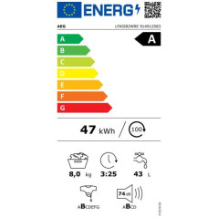 LAVADORA A.E.G. LFA5I82WRE 8/KG 1200/RPM FONDO REDUCIDO 54 CM CLASE  A