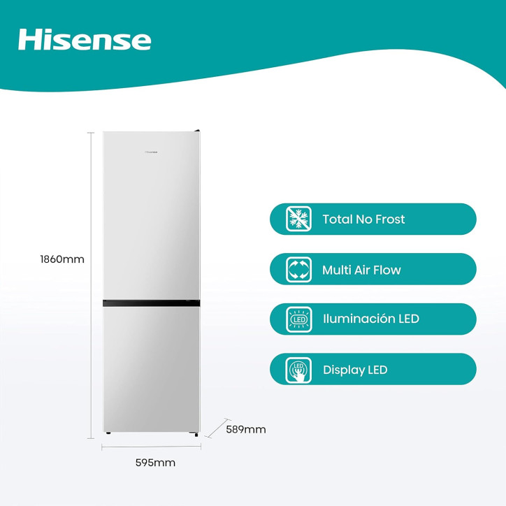 COMBI HISENSE RB390N4AWE 186X60 NO FROST BLANCO