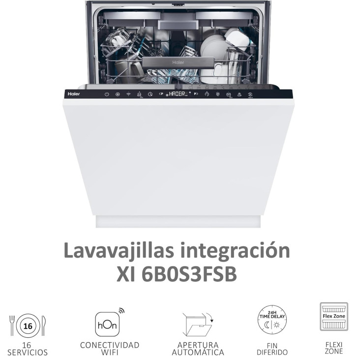 LAVAVAJILLAS INTEGRAL HAIER XI6B0S3FSB 16CUBIERTOS 10PROGRAMAS