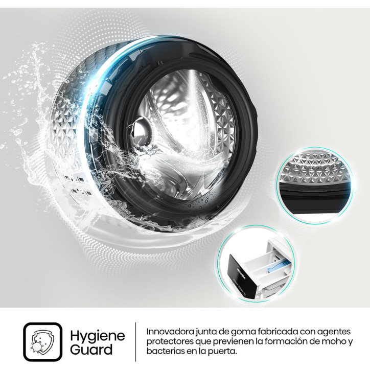LAVADORA HISENSE WF3S9043BW3 9KG 1400RPM CLASE  A  FUNCION VAPOR