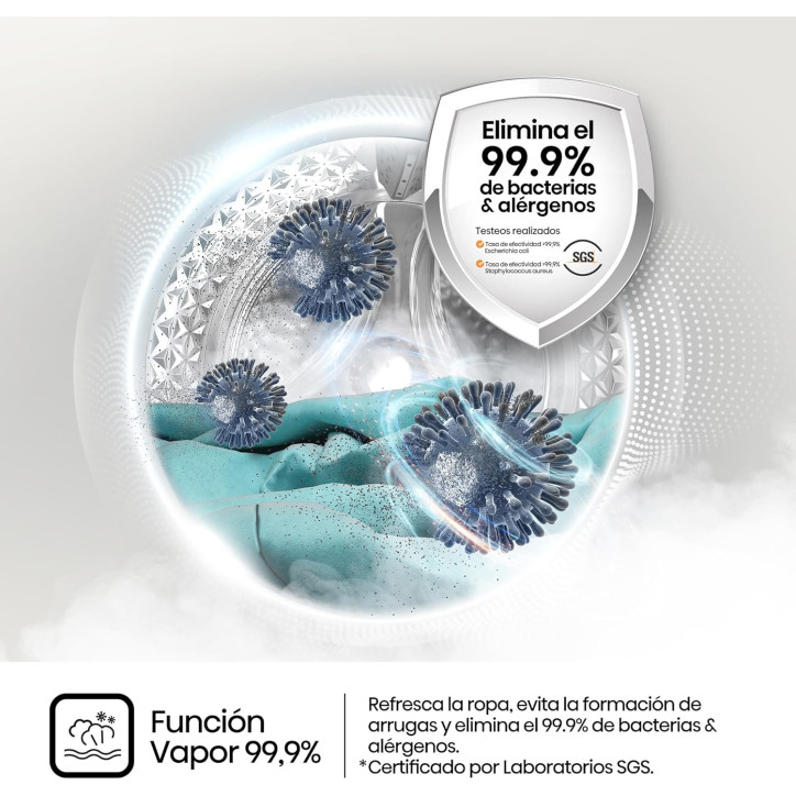 LAVADORA HISENSE WF3S9043BW3 9KG 1400RPM CLASE  A  FUNCION VAPOR